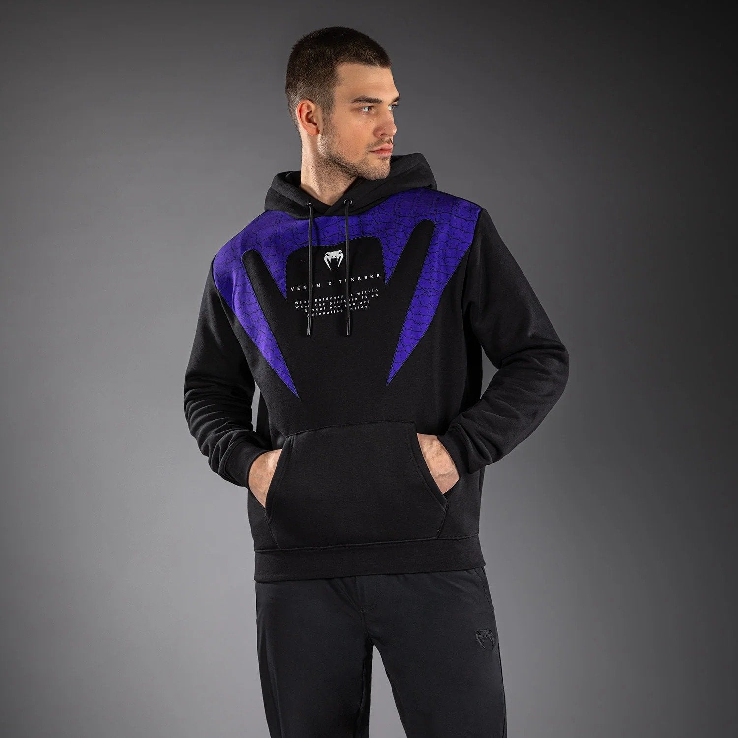 Venum X TEKKEN 8 Kazuya Pullover Hoodie Black-Purple