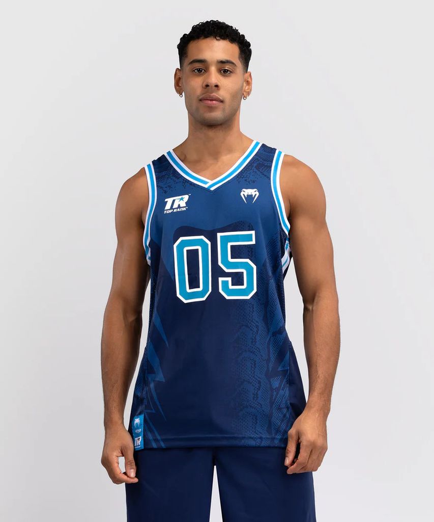 Venum X Top Rank Original Mens Basketball Jersey Navy Blue