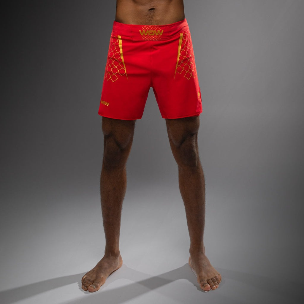 Venum X WOW FC MMA Fight Shorts Red-Gold