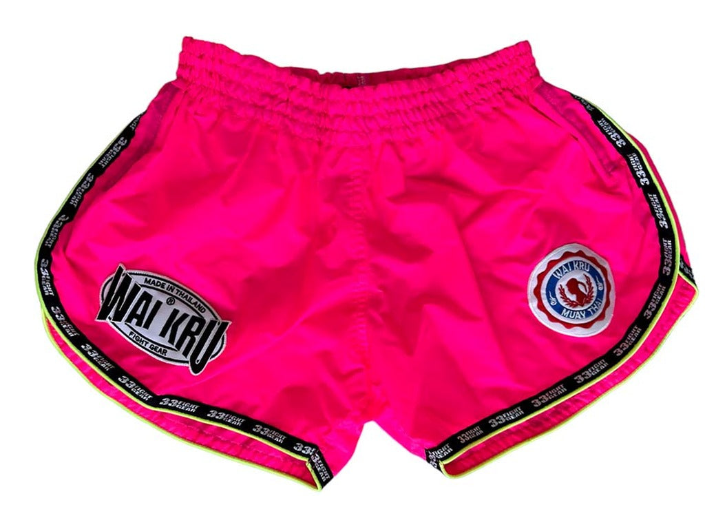 Wai Kru Running HB-50 Muay Thai Shorts Pink