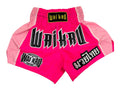 Wai Kru CH-6 Muay Thai Shorts Pink-White