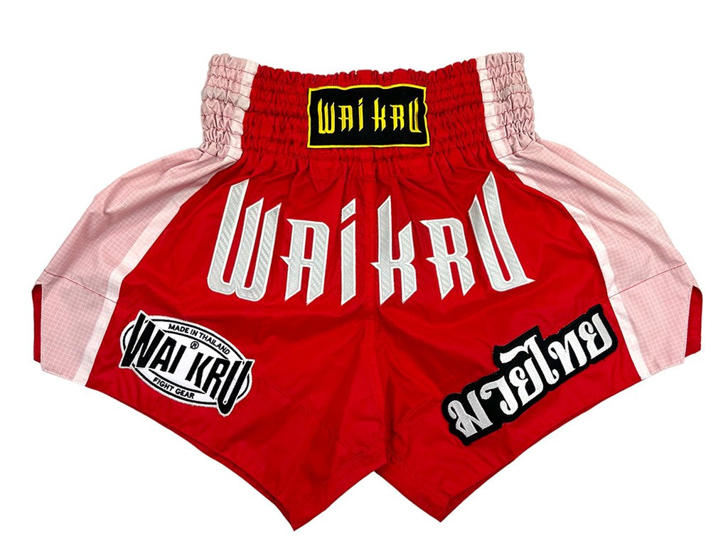 Wai Kru CH-1 Muay Thai Shorts Red-White