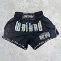 Wai Kru MT-12 Muay Thai Shorts Black-Silver