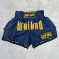 Wai Kru MT-2 Muay Thai Shorts Navy Blue-Yellow