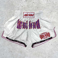 Wai Kru MT-7 Muay Thai Shorts White-Pink