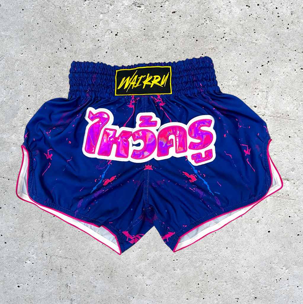 Wai Kru SUB-8 Muay Thai Shorts Blue-Pink
