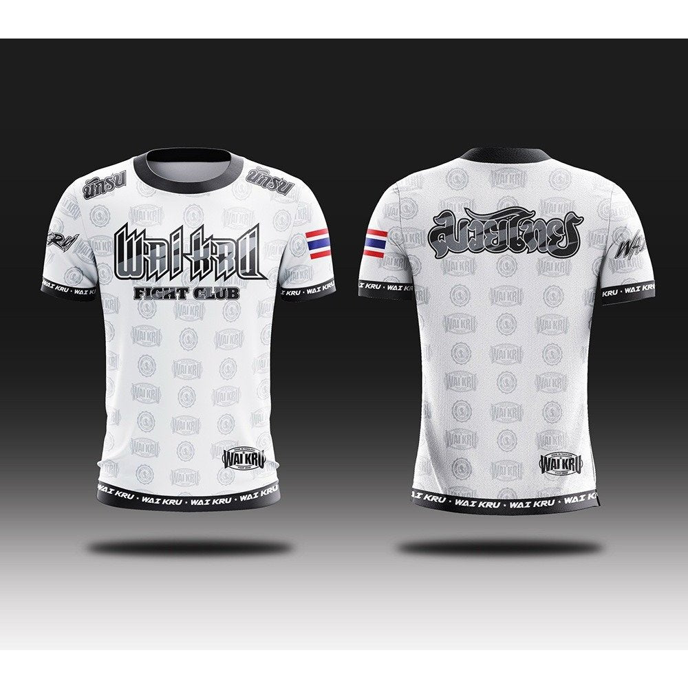 Wai Kru Muay Thai T-Shirt THS-13 White-Black