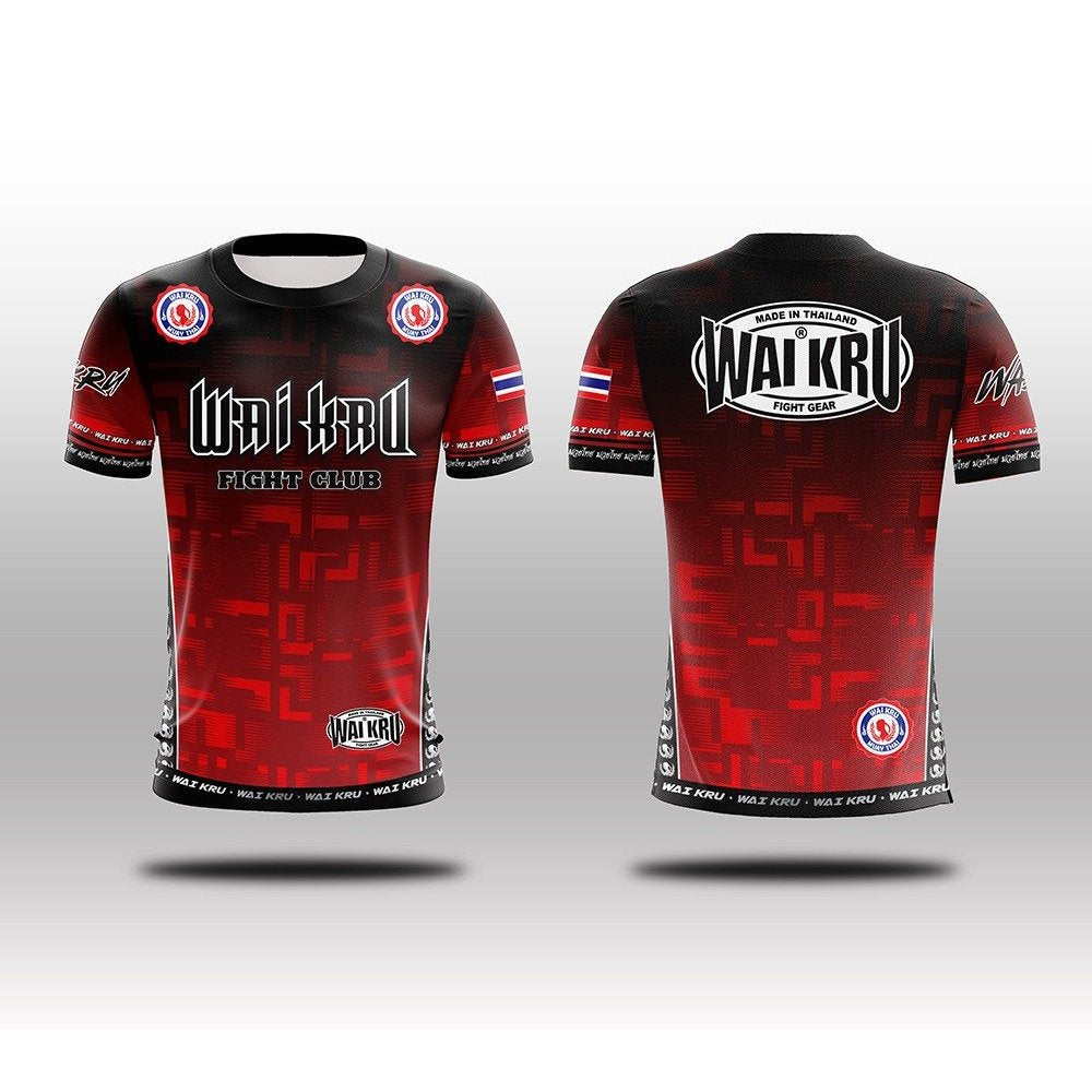 Wai Kru Muay Thai T-Shirt THS-15 Red-Black