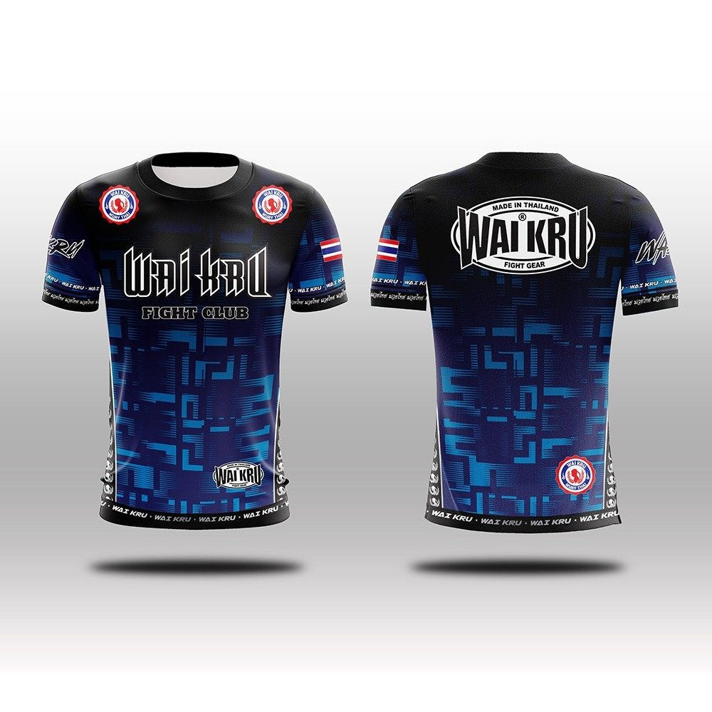 Wai Kru Muay Thai T-Shirt THS-16 Blue-Black